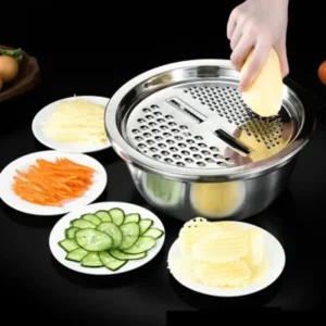 3-in-1 Stainless Steel Vegetable Cutter & Drainer