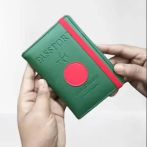 Bangla Flag PU Leather Passport Cover & Travel Wallet